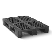 Palet de plástico 1200x800x150 mm de base abierta y 3 patines

