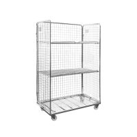 Roll container de 3 laterales 1150x655x1790mm con 2 estantes