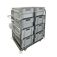 Carro de pedidos con 8 x cajas apilables 69721
