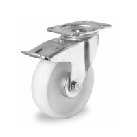 Rueda giratoria con freno Ø 100mm y rodamiento de rodillos PA