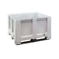 Paletbox de plástico 1200x1000x760mm pallet cerrado con 3 patines