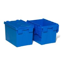 Caja de plástico 600x400x400mm apilable y encajable - usado