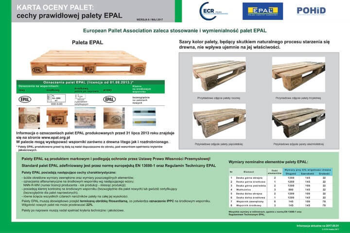 Características del palet EPAL correcto