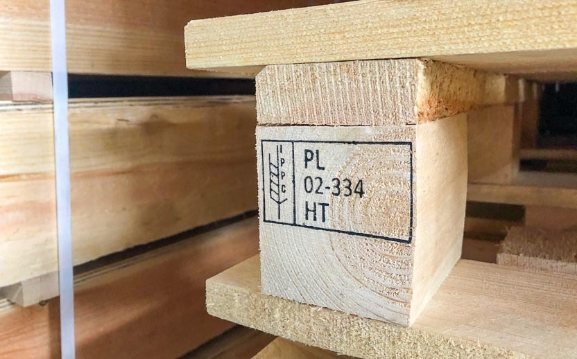 Características de la marca NIMF15 en envases y embalajes de madera